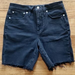 Madewell High Rise Denim Shorts Mid Length Lunar Wash
